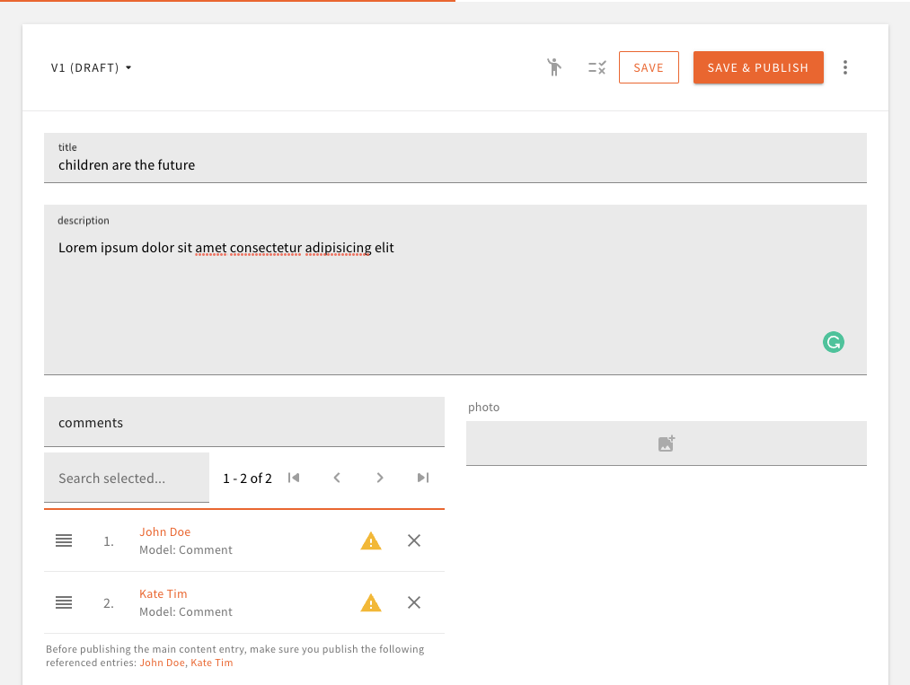 Create model relationships with Comments model